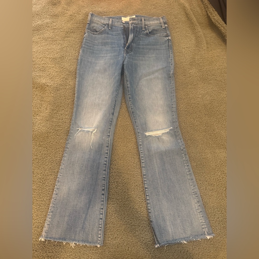 MOTHER SUPERIOR Light Blue Ankle Fray Hustler size 27